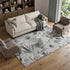 9' X 12' Gray Silver And Charcoal Floral Washable Area Rug With UV Protection