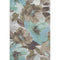 5' X 8' Khaki Teal And Green Floral Washable Area Rug With UV Protection
