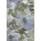 5' X 8' Olive Green Ivory And Lavender Floral Washable Area Rug With UV Protection