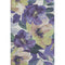 5' X 8' Purple Green And Ivory Floral Washable Area Rug With UV Protection