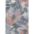 5' X 8' Pewter Salmon And Gray Floral Washable Area Rug With UV Protection