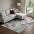 8' Lavender And Mint Green Floral Washable Area Rug With UV Protection