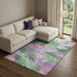 8' Sage Purple And Blush Floral Washable Area Rug With UV Protection
