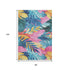 8' Sky Blue Pink And Gold Floral Washable Area Rug With UV Protection
