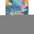 8' Sky Blue Pink And Gold Floral Washable Area Rug With UV Protection