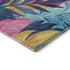 8' Sky Blue Pink And Gold Floral Washable Area Rug With UV Protection