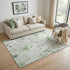 5' X 8' Mint Green And Ivory Floral Washable Area Rug With UV Protection