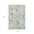 9' X 12' Mint Green And Ivory Floral Washable Area Rug With UV Protection