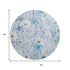 8' X 8' Sky Blue And Ivory Floral Washable Round Rug With UV Protection