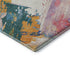 5' X 8' Gold Purple Teal And Red Abstract Washable Area Rug With UV Protection