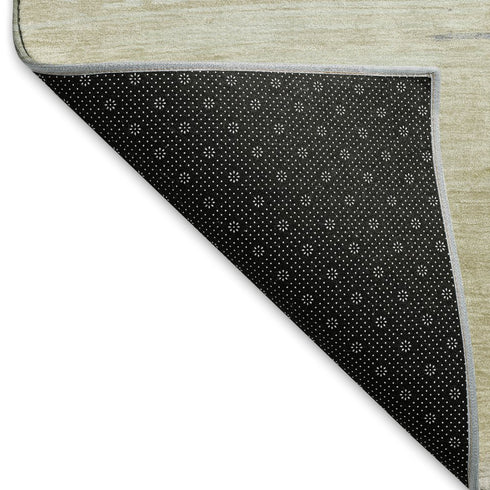 9' X 12' Artichoke Green Lavender And Ivory Abstract Washable Area Rug With UV Protection