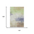9' X 12' Artichoke Green Lavender And Ivory Abstract Washable Area Rug With UV Protection