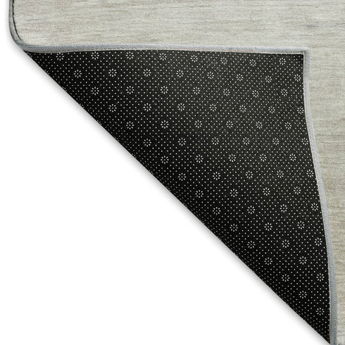8' X 8' Beige Gray And Silver Abstract Washable Round Rug With UV Protection
