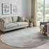 8' X 8' Beige Gray And Silver Abstract Washable Round Rug With UV Protection
