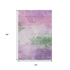 5' X 8' Lilac Green And Pink Abstract Washable Area Rug With UV Protection