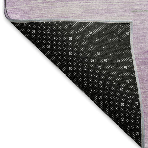 5' X 8' Lilac Green And Pink Abstract Washable Area Rug With UV Protection