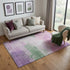 5' X 8' Lilac Green And Pink Abstract Washable Area Rug With UV Protection