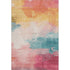 8' Pink Gold And Teal Abstract Washable Area Rug With UV Protection
