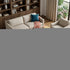 8' Pink Gold And Teal Abstract Washable Area Rug With UV Protection