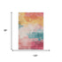 8' Pink Gold And Teal Abstract Washable Area Rug With UV Protection