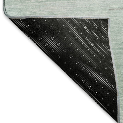 8' X 8' Pale Aqua Gray And Silver Abstract Washable Round Rug With UV Protection