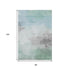 8' Pale Aqua Gray And Silver Abstract Washable Area Rug With UV Protection