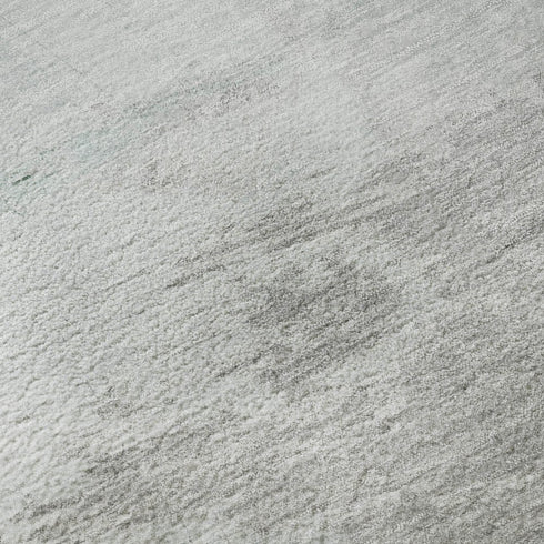 8' Pale Aqua Gray And Silver Abstract Washable Area Rug With UV Protection
