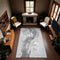 9' X 12' Gray Silver And Charcoal Abstract Washable Area Rug With UV Protection