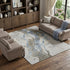 9' X 12' Taupe Blue And Ivory Abstract Washable Area Rug With UV Protection