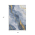 5' X 8' Blue Gold And Ivory Abstract Washable Area Rug With UV Protection