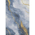 5' X 8' Blue Gold And Ivory Abstract Washable Area Rug With UV Protection