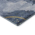5' X 8' Blue Gold And Ivory Abstract Washable Area Rug With UV Protection