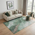 5' X 8' Green Taupe And Ivory Abstract Washable Area Rug With UV Protection