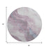 8' X 8' Lavender Blue And Ivory Abstract Washable Round Rug With UV Protection