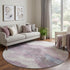8' X 8' Lavender Blue And Ivory Abstract Washable Round Rug With UV Protection