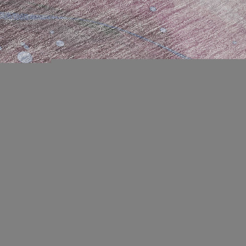 5' X 8' Mauve Blue And Ivory Abstract Washable Area Rug With UV Protection
