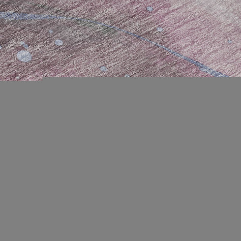 9' X 12' Mauve Blue And Ivory Abstract Washable Area Rug With UV Protection