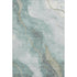 8' Teal Green And Ivory Abstract Washable Area Rug With UV Protection