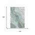 9' X 12' Teal Green And Ivory Abstract Washable Area Rug With UV Protection