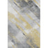 5' X 8' Gold Gray And Ivory Striped Washable Area Rug With UV Protection