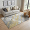 5' X 8' Gold Gray And Ivory Striped Washable Area Rug With UV Protection