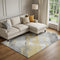 8' Gold Gray And Ivory Striped Washable Area Rug With UV Protection