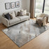 5' X 8' Taupe Gray And Silver Striped Washable Area Rug With UV Protection