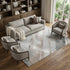 8' Taupe Gray And Silver Striped Washable Area Rug With UV Protection