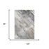8' Taupe Gray And Silver Striped Washable Area Rug With UV Protection