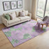 5' X 8' Lavender And Green Floral Washable Area Rug With UV Protection