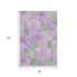 8' Lavender And Green Floral Washable Area Rug With UV Protection