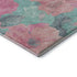 8' Pink And Teal Floral Washable Area Rug With UV Protection