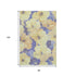 8' Wheat And Lavender Floral Washable Area Rug With UV Protection