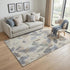 5' X 8' Beige Gray And Ivory Floral Washable Area Rug With UV Protection